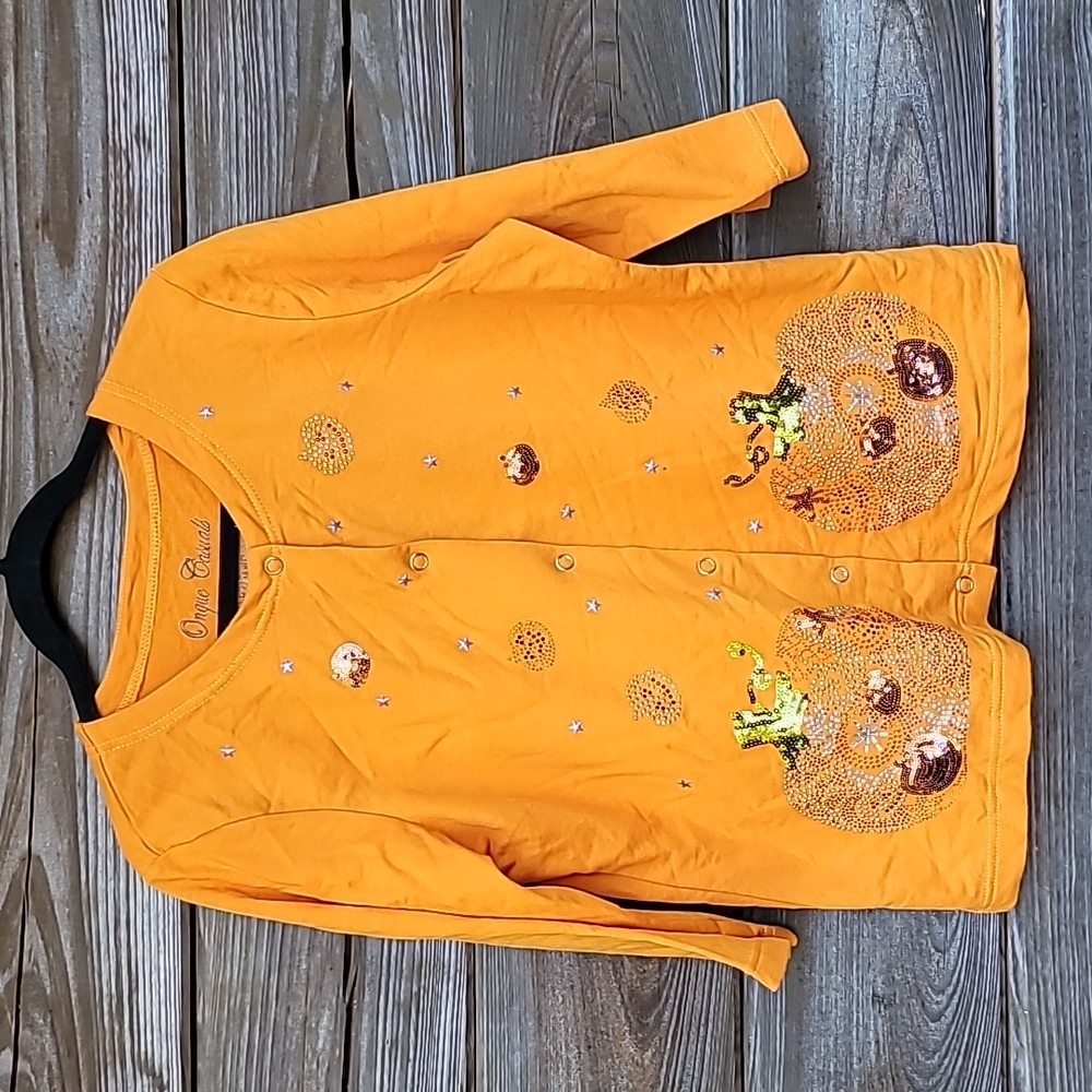 Orange Crinkle Boutique Pumpkin Cardigan – Size Medium